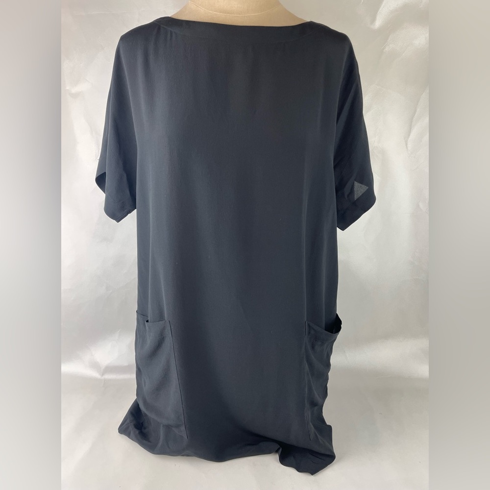 Joie 100% Silk Boat Neck Short Sleeve Black Tunic Women’s Sz XS